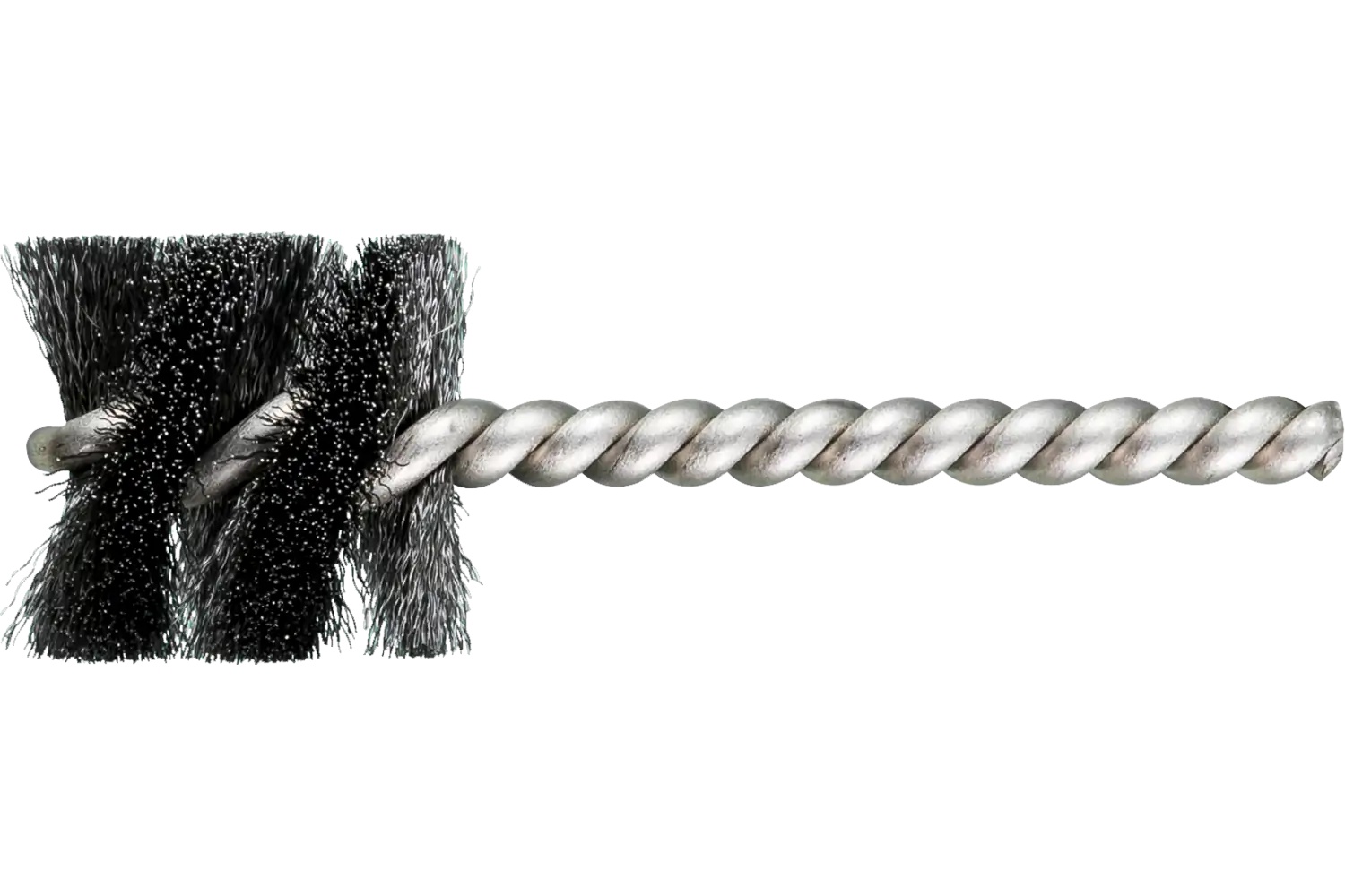 Picture of Pferd Power Tube Brush 1-1/8" Dia. .005 Carbon Steel Wire 1/4" Stem Ss/Ss